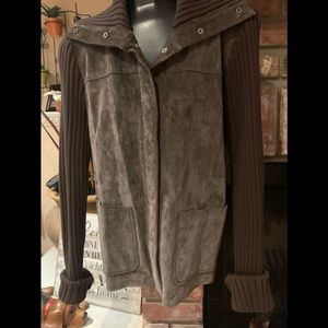 Vintage Lady Hathaway  Med Brown Suede sweater jacket